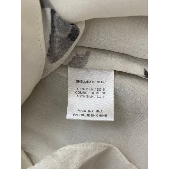 Haute Hippie Women's S Cream Black Flying Birds Flowy Silk Tank Top - Picture 8 of 9